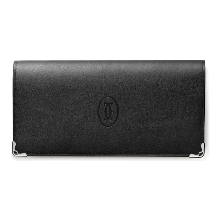 CARTIER Calfskin Wallets Card Holders Women's Black-0