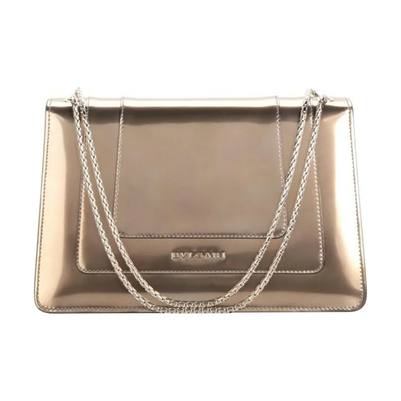 BVLGARI Serpenti Forever Cow Leather Chain Bag Crossbody Bag Shoulder Bag Women's Light Gold-2