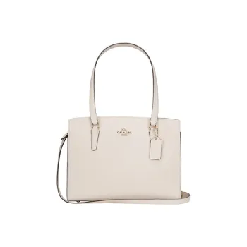 COACH Tatum Cow Leather Shoulder Bag Large Size Women's Ecru