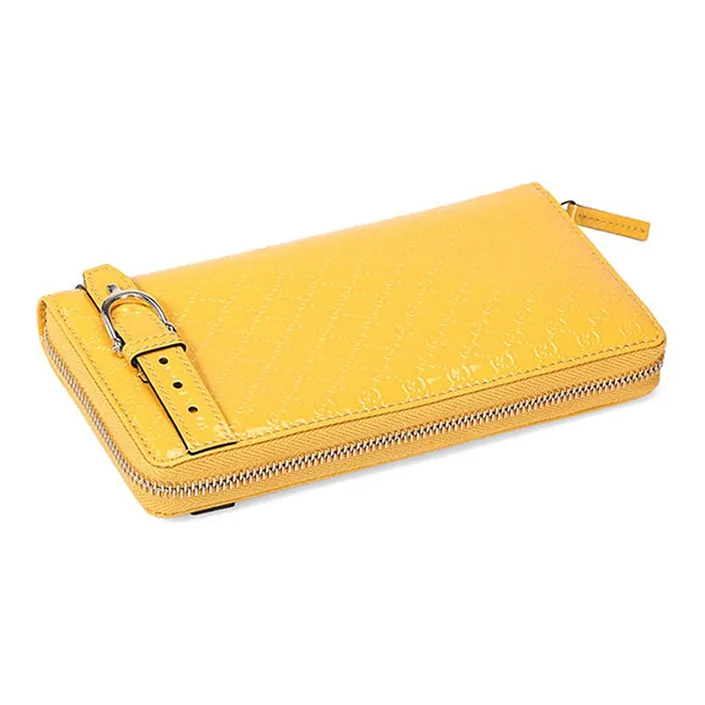 GUCCI Patent Leather Wallet Women's Yellow/Candy Color-1