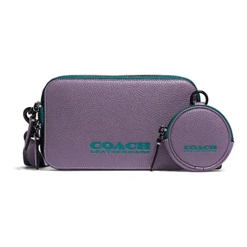 COACH Charter Leather Camera Bag Shoulder Bag Crossbody Bag Small Size Men's Purple