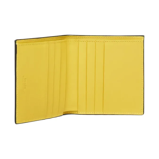 FENDI Multicolor Leather Wallet Men's Black/Yellow-2