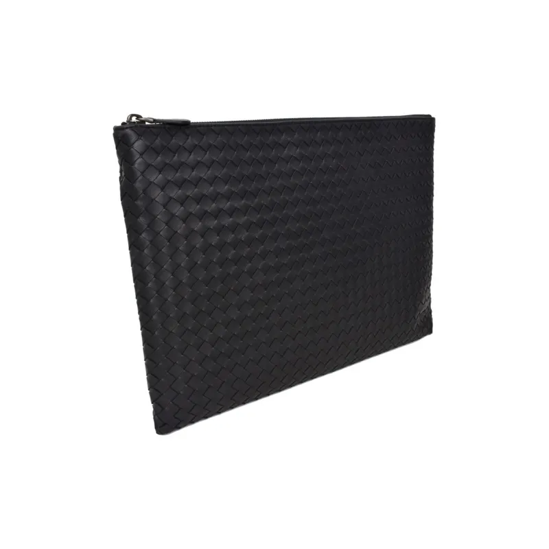 Bottega Veneta Sheepskin Clutch Unisex Gray Blue-1