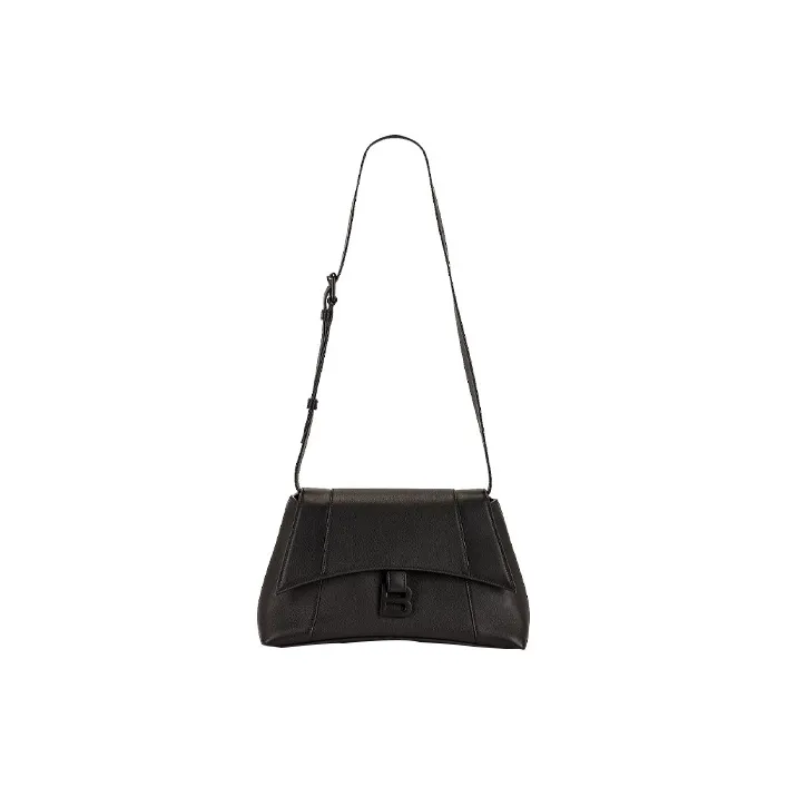Balenciaga Downtown Soft Calfskin Shoulder Bag Women's Black-1