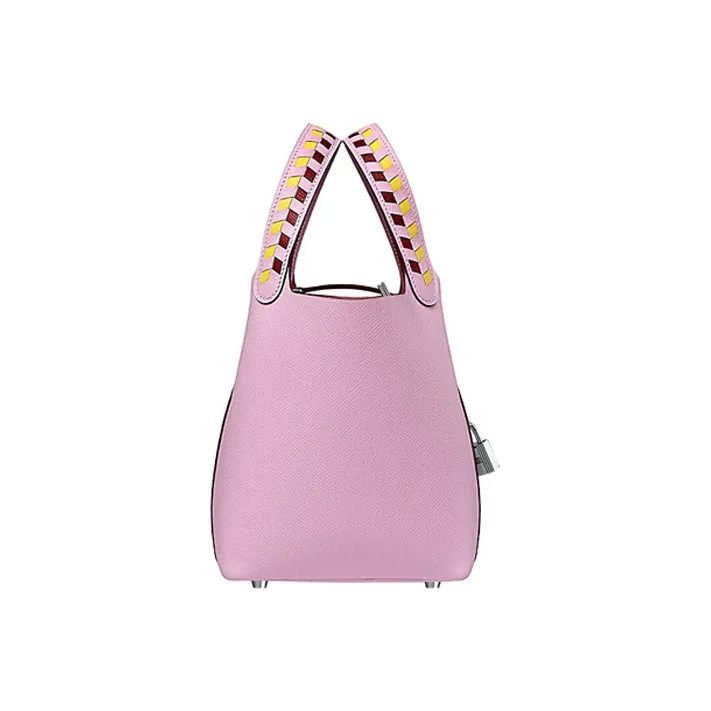 HERMES Picotin Cow Leather Handbag Basket Bag Bucket Bag Women's Brocade Gourd Purple-1