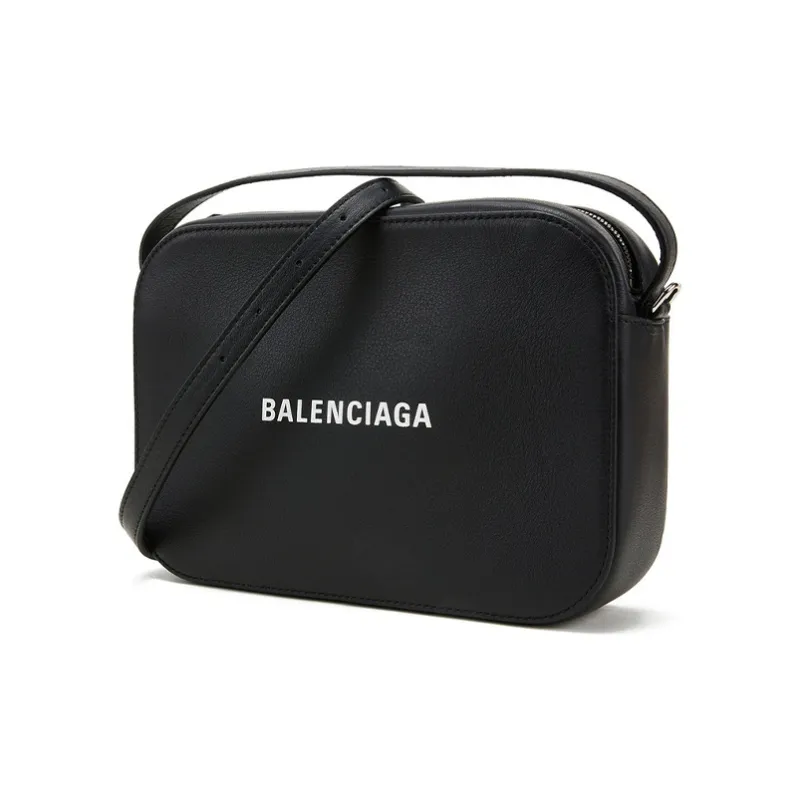 Balenciaga Grain Calfskin Camera Bag, Shoulder Bag, Crossbody Bag Large Size Men's Black-1