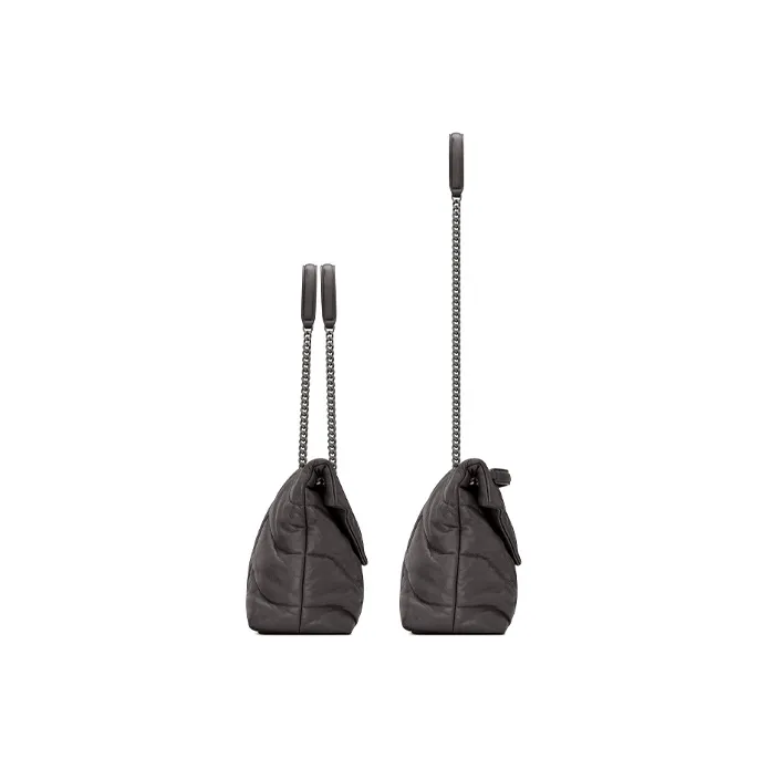SAINT LAURENT PUFFER Quilting Lambskin Cloud Bag, Pillow Bag, Chain Crossbody Bag, Shoulder Bag Women's Gray-2
