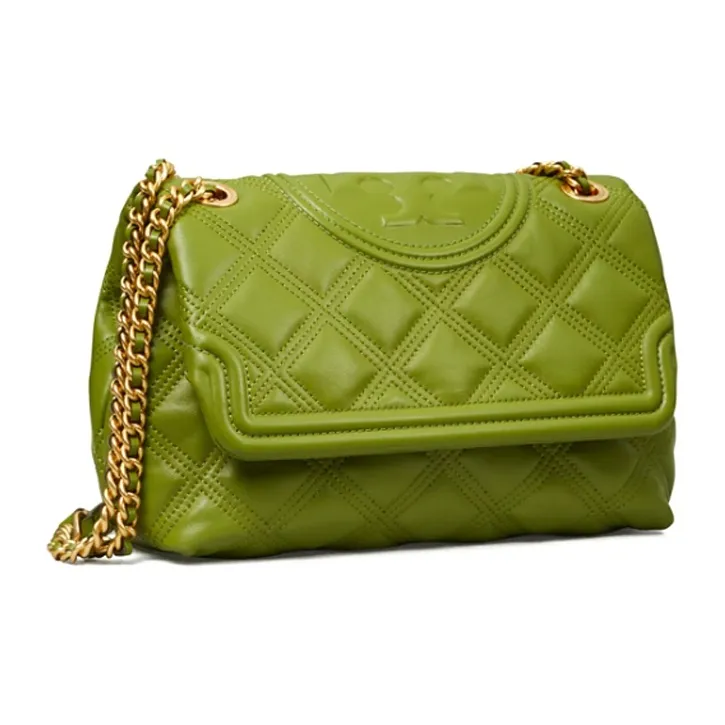 TORY BURCH TB Fleming Sheepskin Crossbody Chain Bag, Shoulder Bag Tubas Women's Verdant Green-1