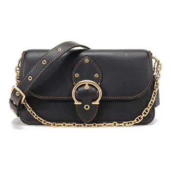 COACH Beat Leather Chain Bag Crossbody Bag Shoulder Bag Women's Black
