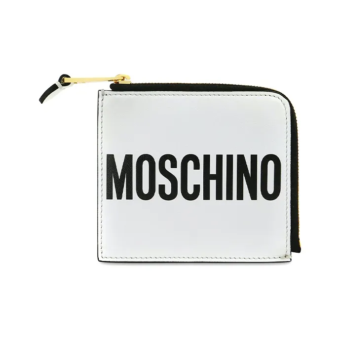 MOSCHINO Leather Wallet Unisex White-0