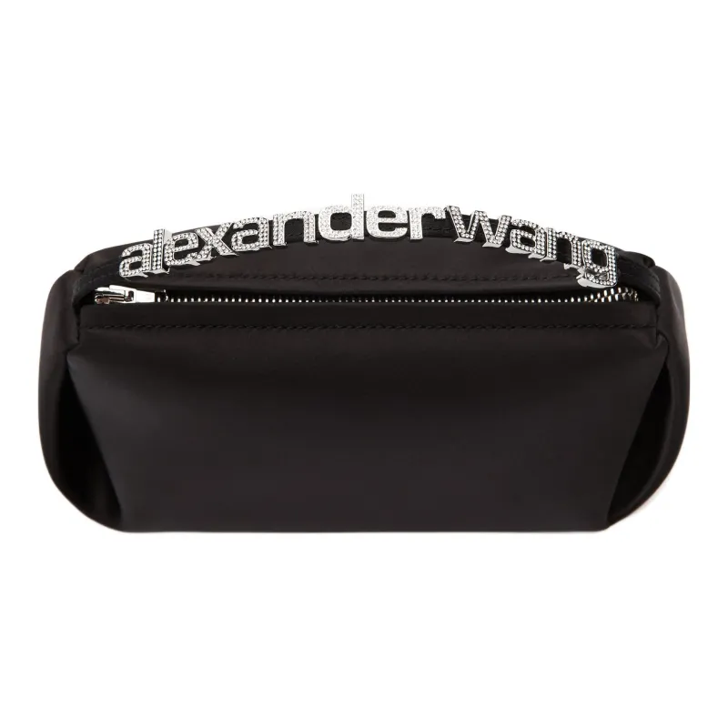 Alexander Wang Satin Clutch Handbag Trumpets Women's Black-2