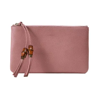 GUCCI Leather Clutch Women's Pink