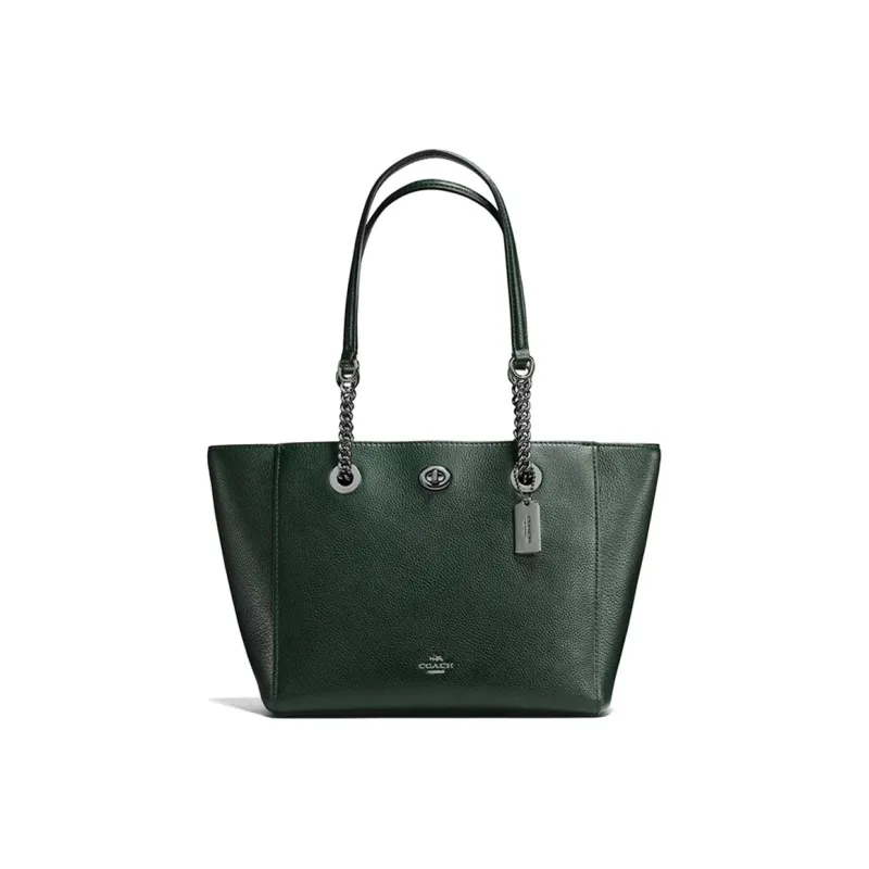 COACH Turnlock Cow Leather Tote Bag, Shopping Bag, Shoulder Bag Medium Size Women's Jasper-0
