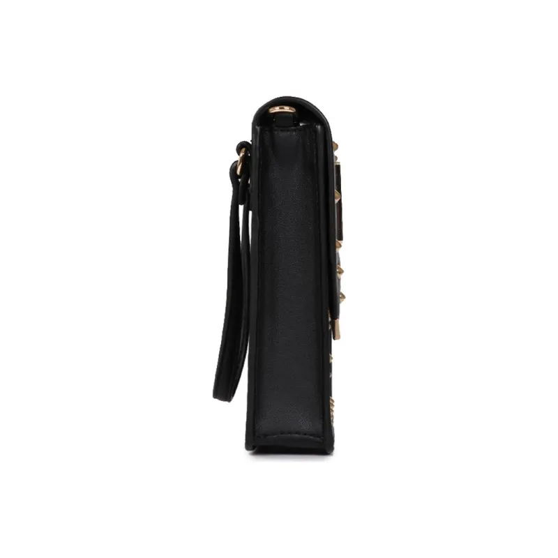 VERSACE Polyurethane Shoulder Bag Crossbody Bag Women's Black-3