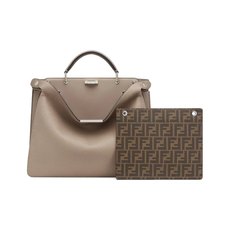 FENDI Peekaboo ISeeU Leather Tote, Shoulder Bag, Crossbody Bag, Handbag Medium Size Men's Beige-1