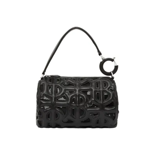 Burberry Leather Rhombus Bag Shoulder Bag Women's Black