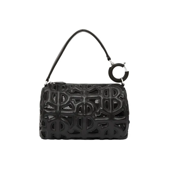Burberry Leather Rhombus Bag Shoulder Bag Women's Black-0