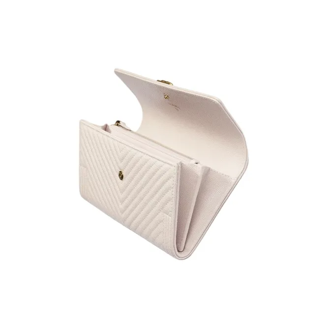 CHANEL Leboy Grain Embossed Calfskin Flap Wallet Women's Light Purple-1