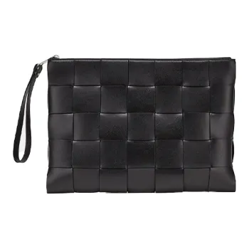 Bottega Veneta Cow Leather Clutch Men's Black