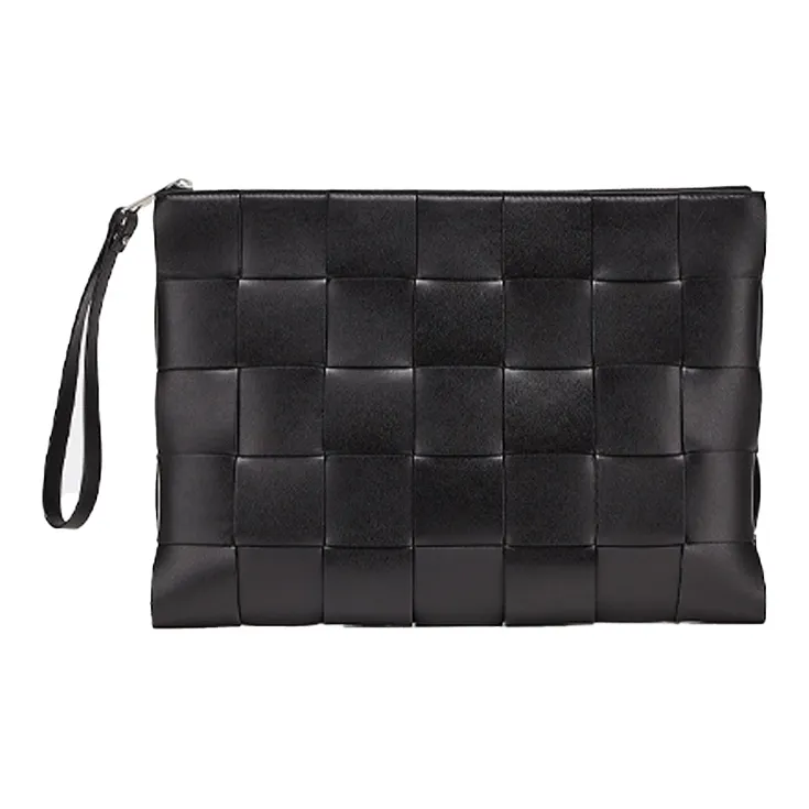 Bottega Veneta Cow Leather Clutch Men's Black-0