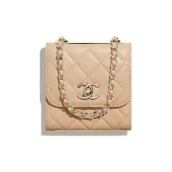 CHANEL WOC Sheepskin Crossbody Bag Women's Beige/Nude
