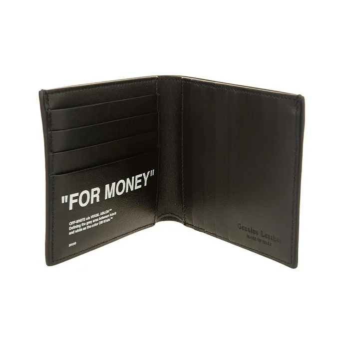OFF WHITE Leather Wallet Men's Black-2