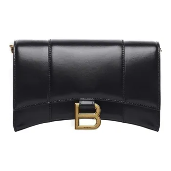 Balenciaga Hourglass Calfskin Hourglass Bag Handheld Shoulder Bag Crossbody Bag Mini Women's Black