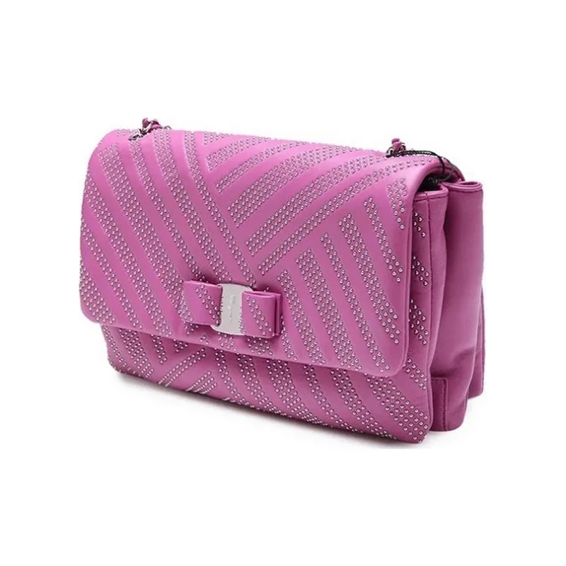 FERRAGAMO Leather Crossbody Bags Shoulder Bags Women's Purple-1