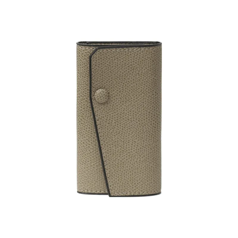 Valextra Leather Key Pouch Unisex Light Brown-0