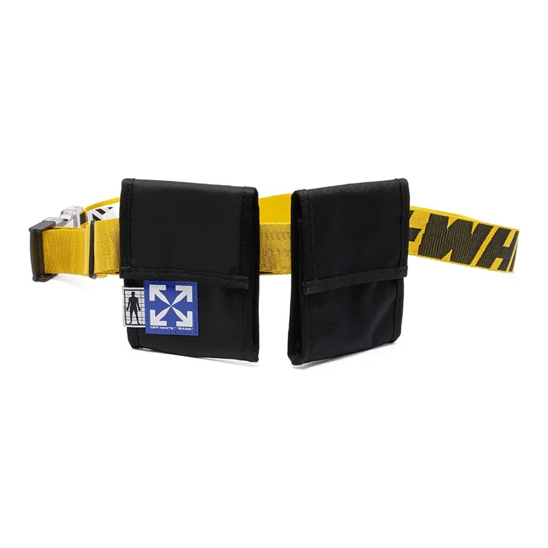 OFF WHITE Classic Industrial Two Pocket Belt Bag Black/Yellow-0