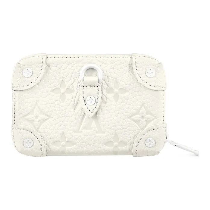 LOUIS VUITTON SOFT TRUNK Cow Leather Box Bag Small Square Bag Handheld Shoulder Bag Crossbody Bag Mini Unisex White-2