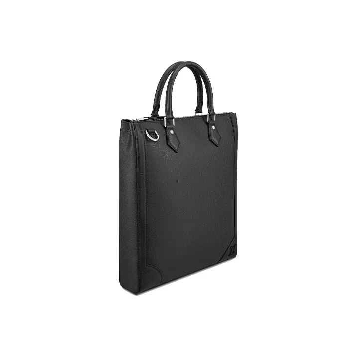 LOUIS VUITTON Wrinkle-Free Cow Leather Handbag Handbag Regular Men's Black-1