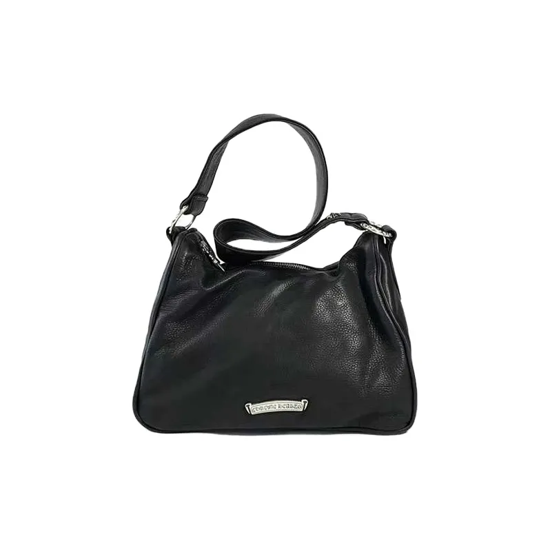 Chrome Hearts Leather Shoulder Bag, Chicken Nugget Bag, Handbag Small Size Women's Black-4