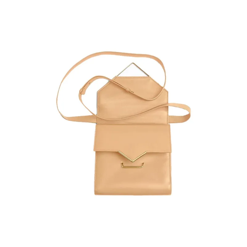 Bottega Veneta Cow Leather Shoulder Bag, Crossbody Bag Women's Almond-3