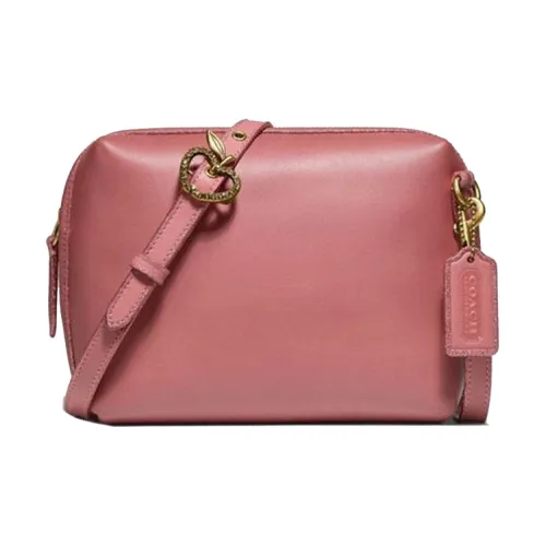COACH Smooth Finish Leather Handbag, Shoulder Bag, Crossbody Bag Trumpets Women's Pink