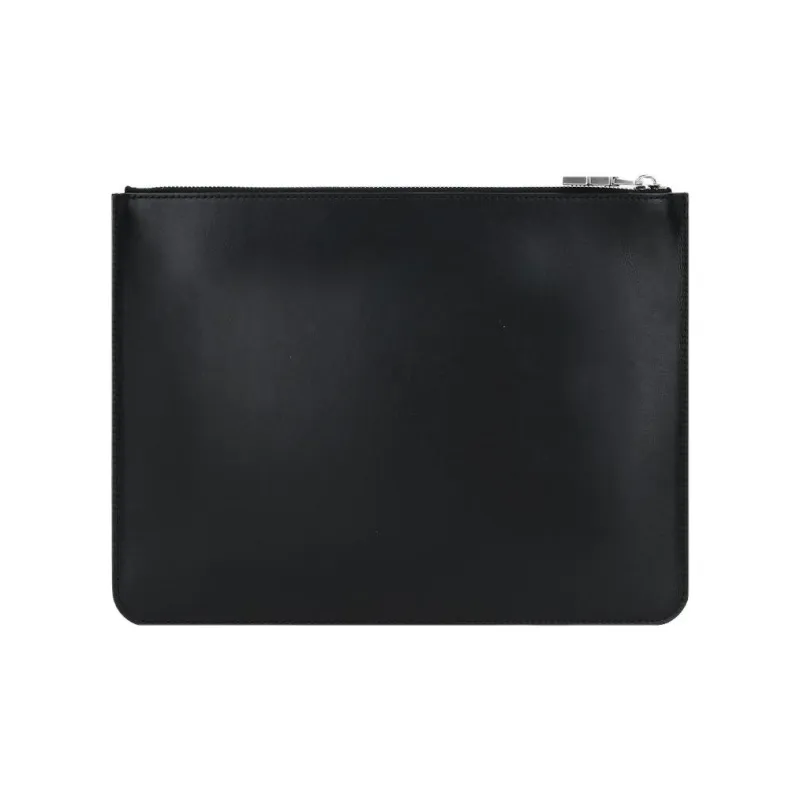 GIVENCHY Cow Leather Clutch With Coin Clip Large Size Men's Black-2