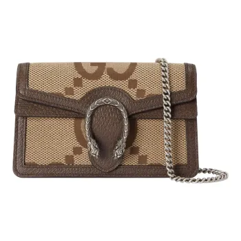 GUCCI Dionysus Canvas With Leather Trim Flap Bag Chain Bag Shoulder Bag Crossbody Bag Extra Mini Women's Beige Brown
