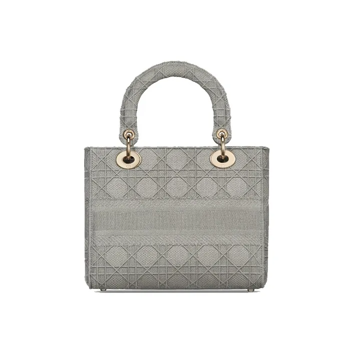 DIOR Lady DiorLady D Lite Canvas Lady Dior Bag, Handbag, Shoulder Bag, Crossbody Bag Medium Size Women's Stone Gray-1