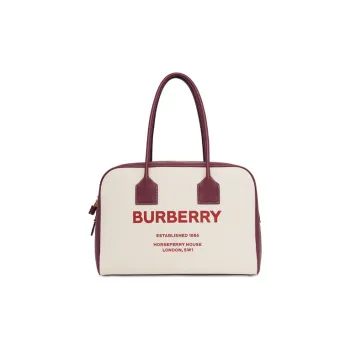 Burberry HorseferryCube-Semi-Cube Bag Canvas One Shoulder Handbags Regular Women's White
