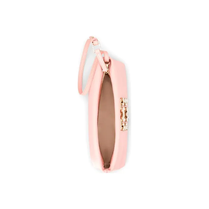 Roger Vivier Silk Satin Shoulder Bag, Handbag, Shoulder Bag Women's Pink Candy-5