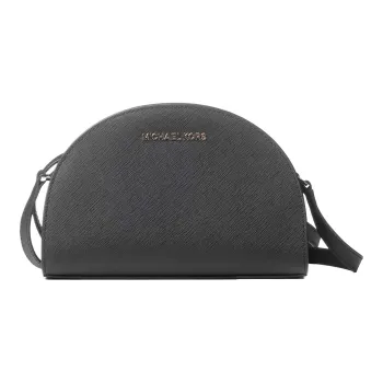 MICHAEL KORS Jet Set Travel Cross Grain Cow Leather Crescent Bag Clutch Shoulder Bag Crossbody Bag Women's Black