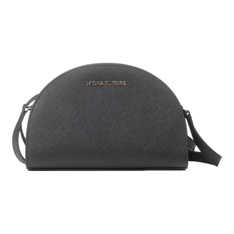 MICHAEL KORS Jet Set Travel Cross Grain Cow Leather Crescent Bag Clutch Shoulder Bag Crossbody Bag Women's Black-0