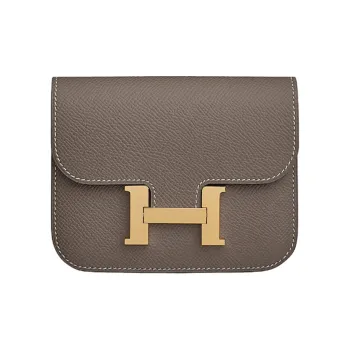 HERMES Constance Slim Epsom Calfskin Clutch, Shoulder Bag, Crossbody Bag, Wallet, Fanny Pack Women's Tin Gray