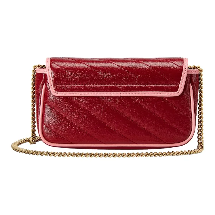 GUCCI GG Marmont Leather Shoulder Bag, Crossbody Bag Mini Women's Red/Pink-2