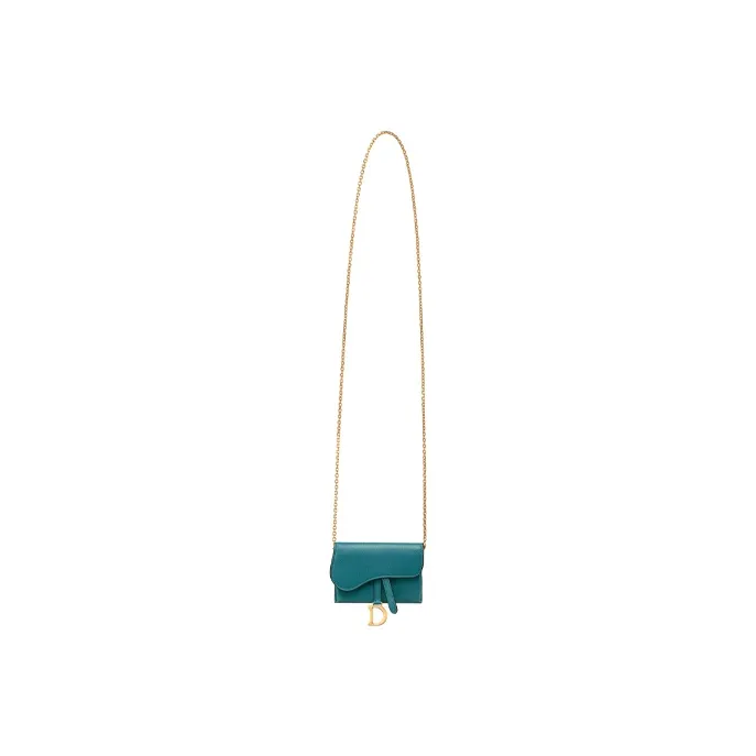 DIOR Sheepskin Handheld Crossbody Bag, Shoulder Bag Women's Deep Sea Blue-3