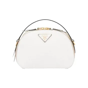 PRADA Saffiano Cow Leather Handbag Shoulder Bag Camera Bag Crossbody Bag Women's White
