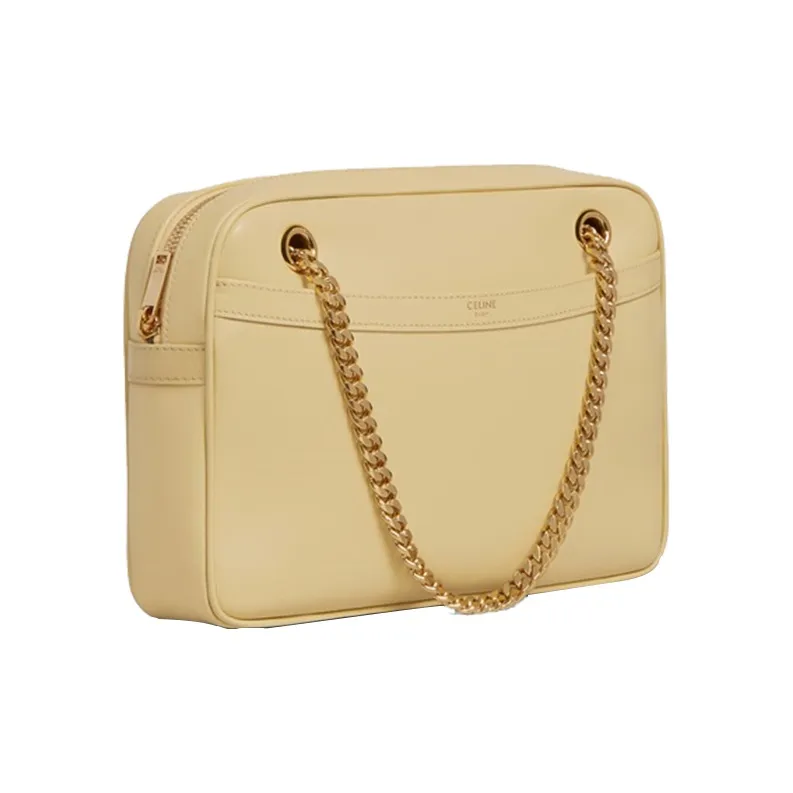 CELINE Sheepskin Shoulder Bag Women's Grass White-1