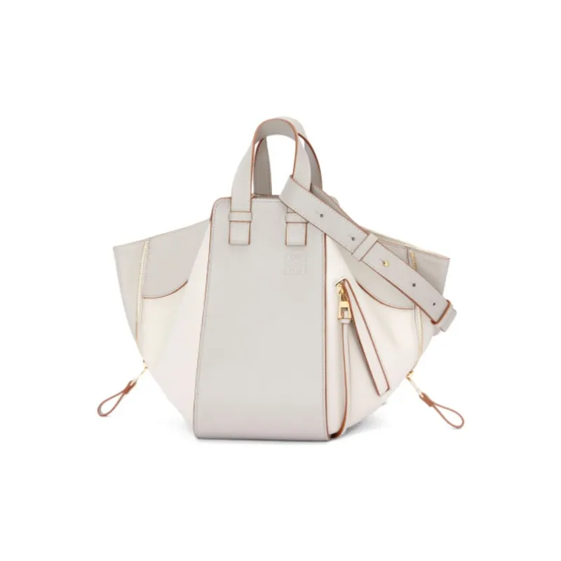 LOEWE Hammock Classic Cow Leather Hammock Bag Shoulder Bag Crossbody Bag Handbag Small Size Women's White-1