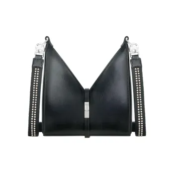 GIVENCHY Cut out Cow Leather Shoulder Bag Crossbody Bag Backpack Small Size Unisex Black