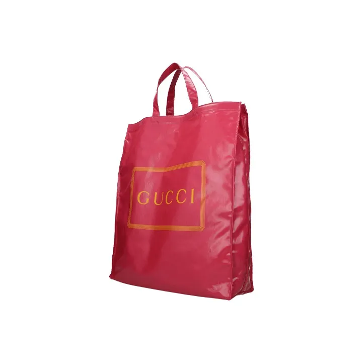 GUCCI Coated Cotton Fabric Tote Bag Shopping Bag Handbag Medium Size Unisex Pink-1